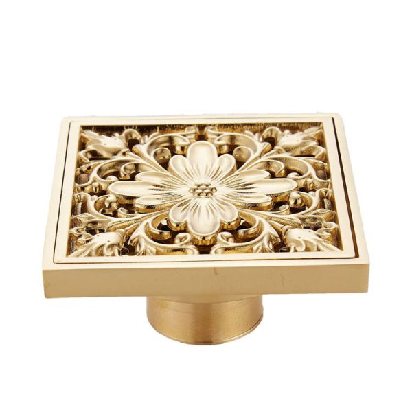 Angle Floor Trap Drain Water Shower Odorless Stelth Hinged Brass Floor Drain