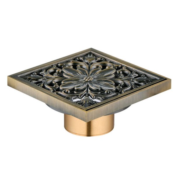 Luxury Antique Tile Insert Brass Floor Drain Square