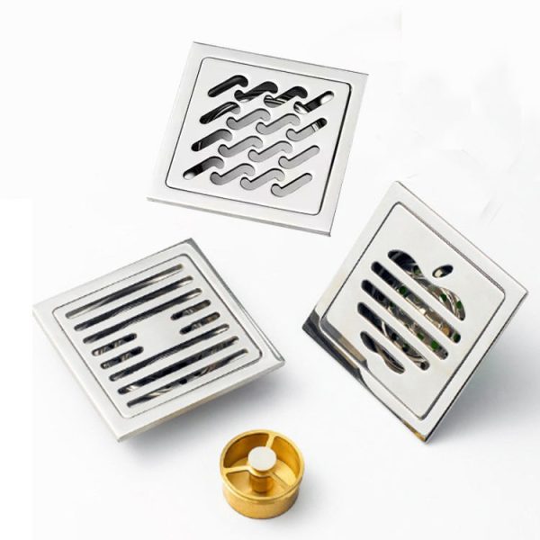 Bathroom Floor Drain Stainless Steel Square Shower Floor Drain