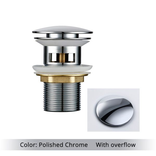Wholesale Chrome Pop up Drain Basin Drain Without Overflow