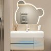 MP BC 1023 High Quality Modern Luxury Wall Mounted Wooden Led Lighted Bathroom Cabinet