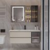 MP BC 1044 Ceramic integrated basin milk oil wind solid wood bathroom cabinet
