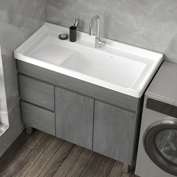 Gray High Grade Sub Wooden Balcony Wash basin