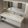 MP BC 1096 Water Resistant House White Marble Sink Bathroom Cabinet