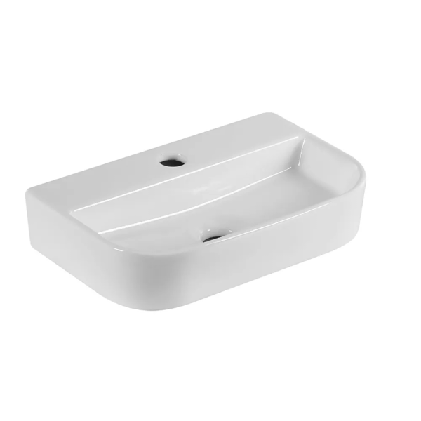 Luxury Single Hole Mount Rectangular Bathroom Wall Hung Hand Wash Basin