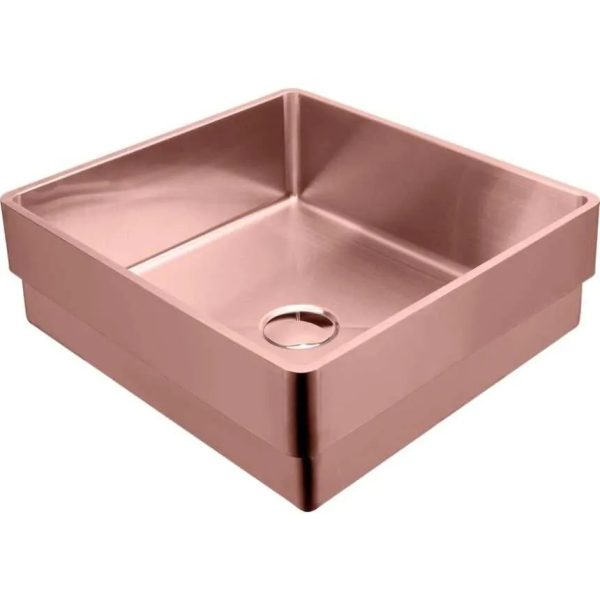 Wholesale Basin Suppliers Milan Rectangular SS Inset Copper Basin