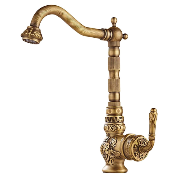 Classic Antique Hot Cold Water Basin Faucets Water Tap Brass Body Bathroom Faucets