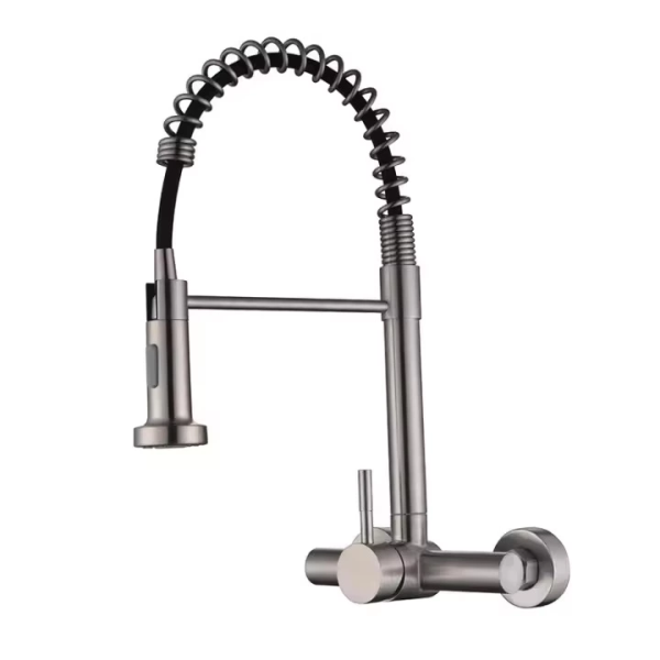 Pulling Kitchen Sink Faucets Dual Outlet Water Cold Hot