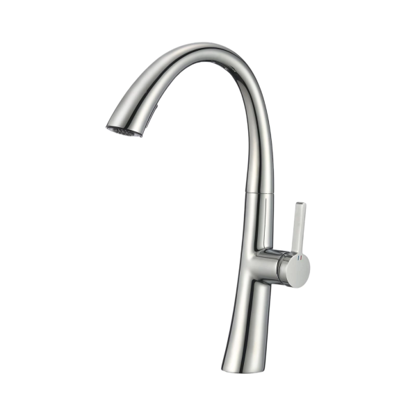 Gun Gray Dual Mode Pull Out Rotating Kitchen Faucet
