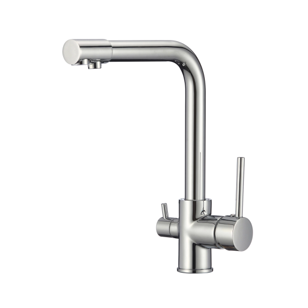 High Quality Brass Dual Handle Kitchen Sink Tap Cold and Hot