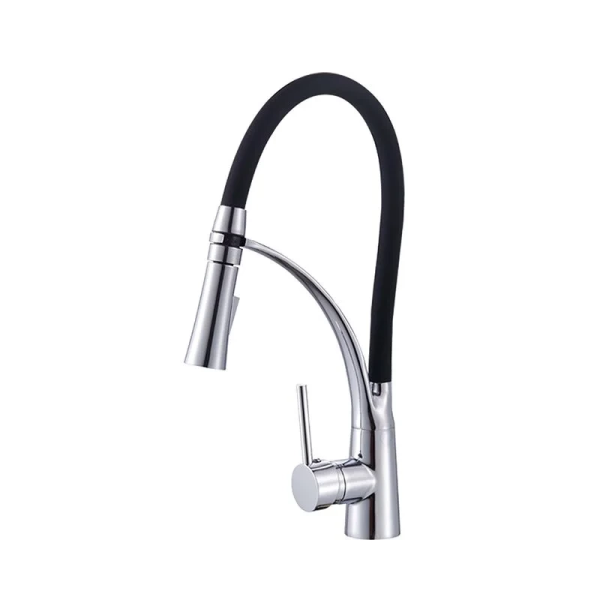 Modern Single Handle Brass Kitchen Faucet with Flexible Spout