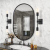 MP LM 1083 Aluminum Oval Black Home Decoration Framed Mirror