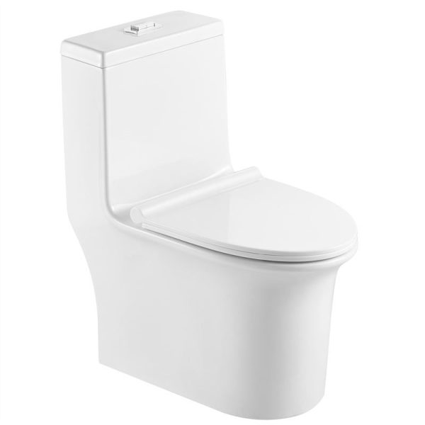 White Glazed Water Closet Washdown One Piece Toilet