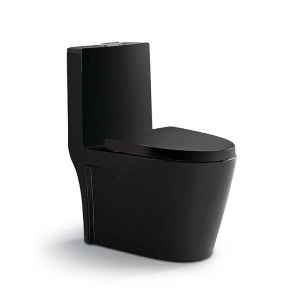 Sanitary Ware Matte Black Bathroom Dual Flush One Piece Toilet