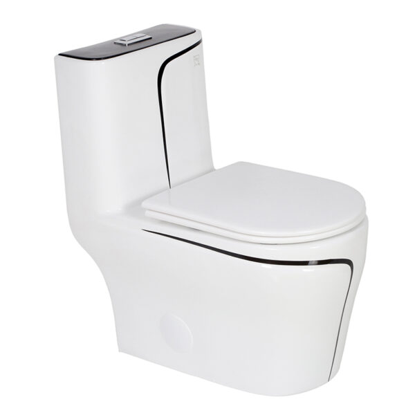 MP OR 2113 Luxury and Modern High end Diamond Shape White With Black Line Toilet