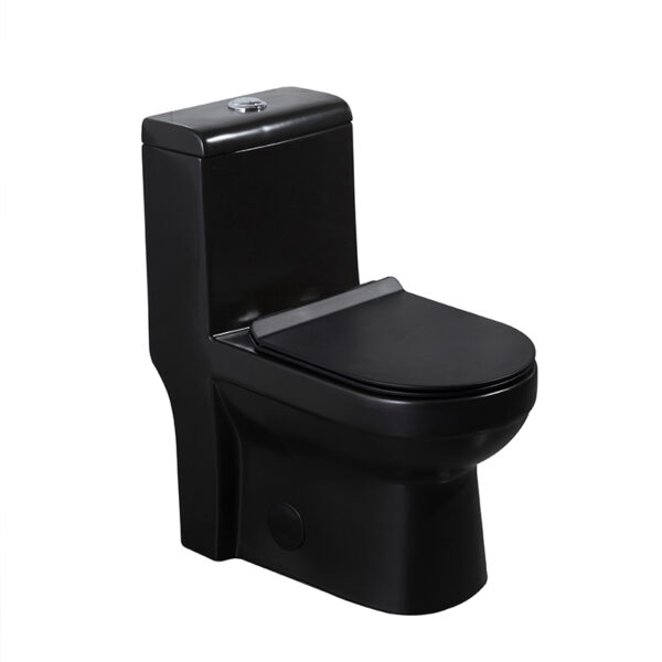 MP OR 218 Factory Price Fully Glazed Flush Toilets One Piece Ceramic Chaozhou Black Toilet