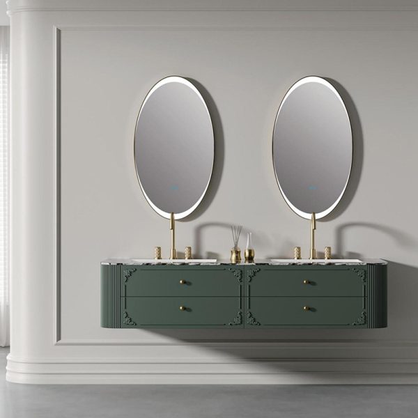 Luxury Custom Hotel Wooden Bathroom Cabinet Double Sink Bathroom Vanity