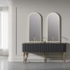 MP RM2602 Luxury Rock Panel LED Mirror Bathroom Sink Cabinet Hotel Mirror Cabinet