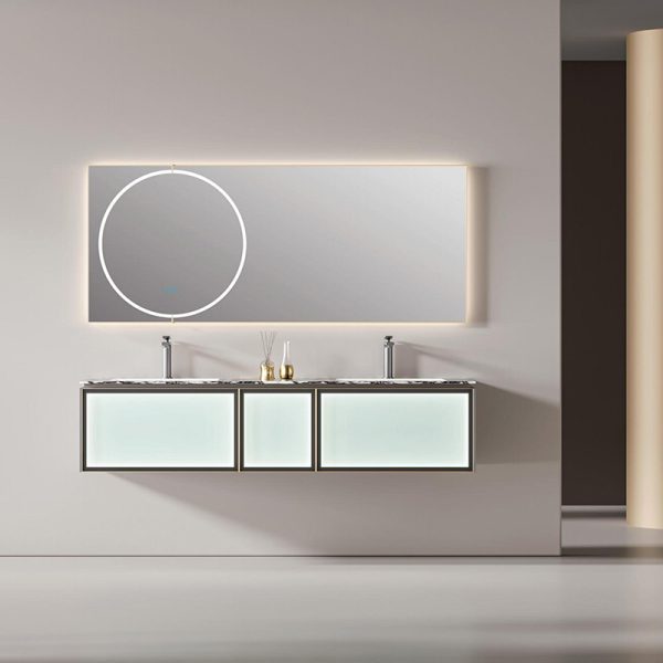 High Quality Bathroom Furniture Artificial Stone Sink Wall Cabinet
