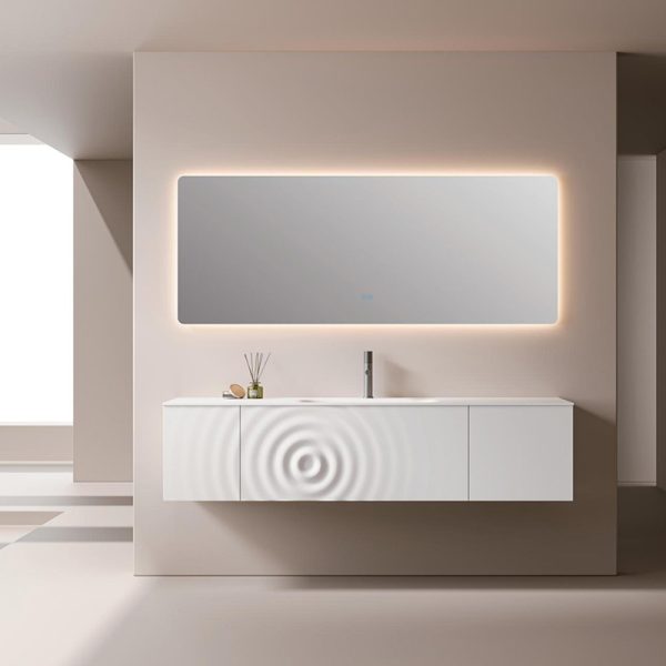 Bathroom Vanity Cabinet Wall Mounted with Basin Unit Wave Kapok Design