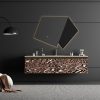 MP RM2632 Luxury Wall Hung Sintered Stone Floating Double Sink Bathroom Vanity