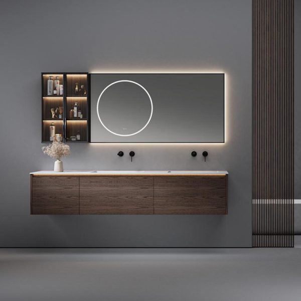 Luxury Modern Designer Concrete Bathroom Storage Vanity Cabinet