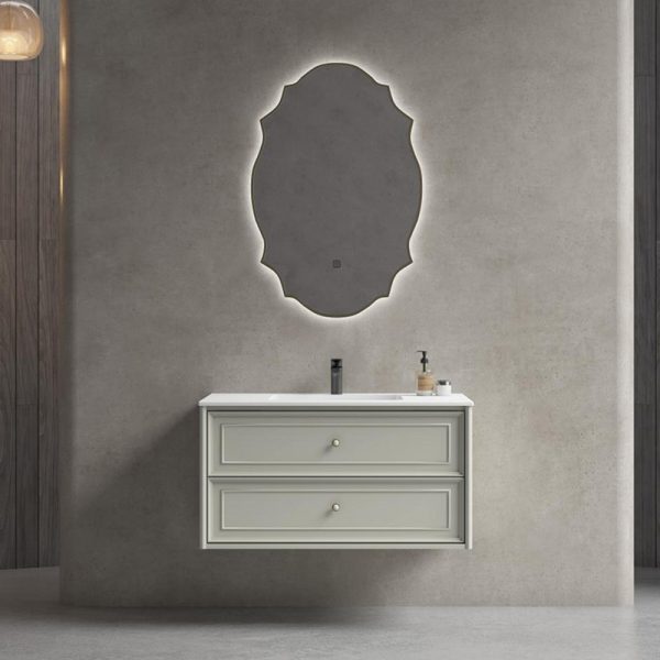Modern PVC Bathroom Vanity Cabinet with Mirror