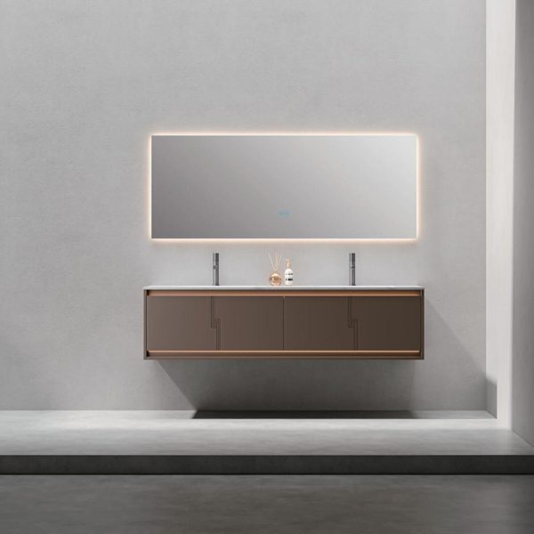 Modern Bathroom Cabinet Vanity With Sink and Led Mirror
