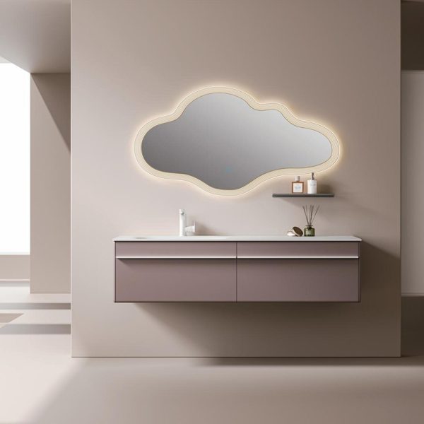 Bathroom Irregular Vanity Mirror with Lights Backlit Led Illuminated Wall Mirror