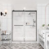 MP SD1014 Black Frameless Glass America Sliding Shower Door