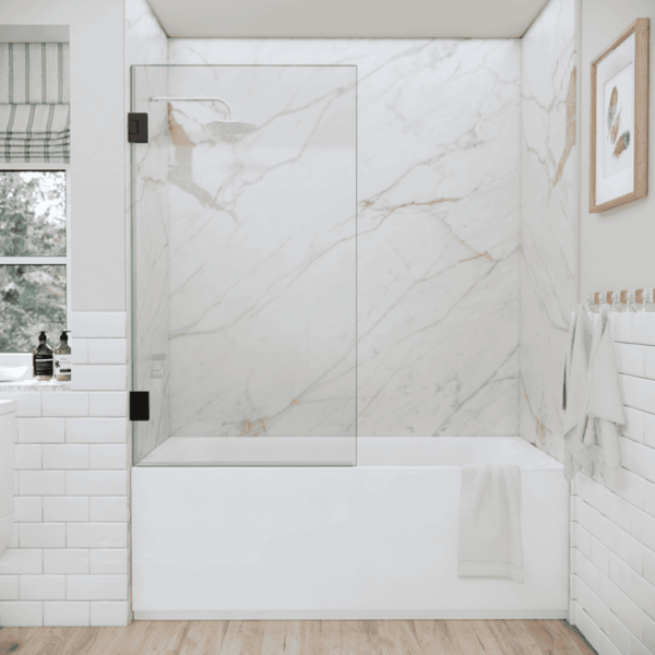 No-Border Bathtub Shower Doors Seamless Design & Factory Warranty Included