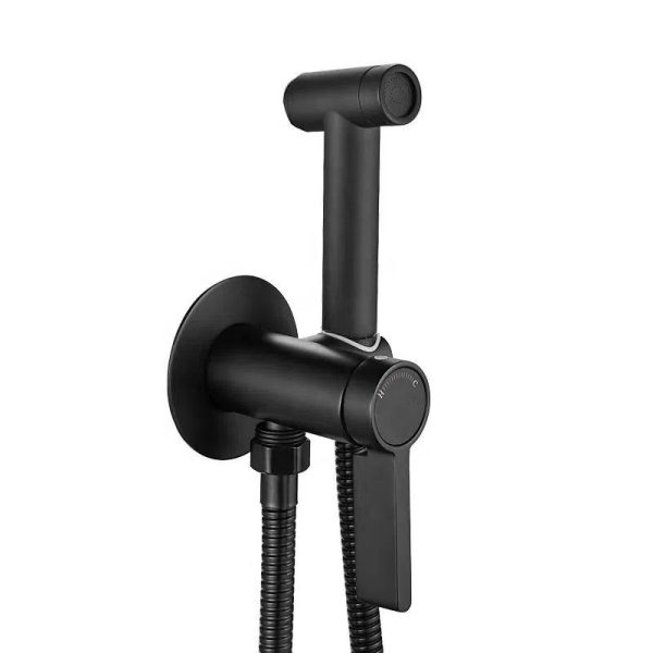 Black Brass Hot and Cold Water Mixing Angle Faucet Shower Accessories