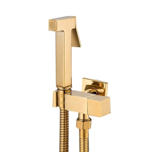 Brass Quality Hot Cold Water High Pressure Gold Bidet Sprayer Set