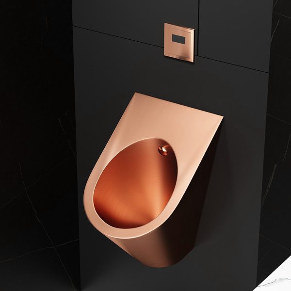 Custom OEM Rose Gold Wall Mounted Male Waterless Sensor Urinal