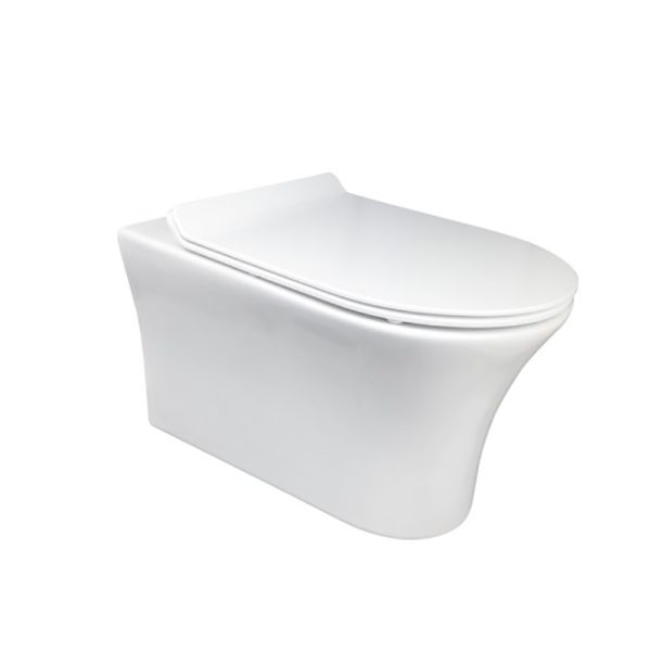 Good Quality Glossy White Bathroom Wall Hung WC Toilet