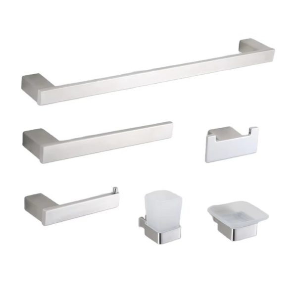 Manufacturer Bathroom Decor 6 Pieces Stainless Steel Bathroom Accessories Set