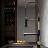 Manufacturer With Reasonable Wholesale Price Hot And Cold Water Kitchen Sink Faucet Pull Down Black Gold Kitchen Faucet 4