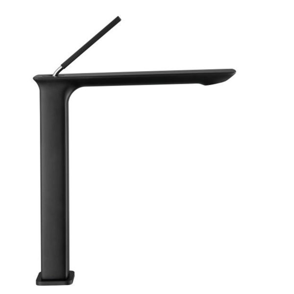 Matt Black Finished Brass Taps Hot Cold Water Basin Mixer Deck Mounted Single Hole Single Handle High Wash Faucet Mixer Taps