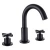 Matte Black Dual Handles Round Body Lavatory