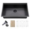 Matte Black Undermount Kitchen Sink 16 Gauge