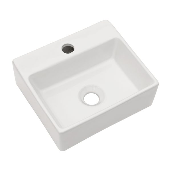 Porcelain Small Rectangular Wall-Hung Basin Shampoo Sink