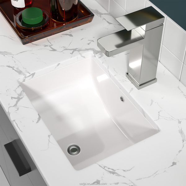 White Porcelain Under Mount Sink for Home and Hotels Bathroom Vanity Stylish Art Basin of Washroom