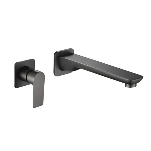 Modern 23cm Gun Metal Single Handle Basin Faucet Thermostatic Chrome Brass Basin Taps