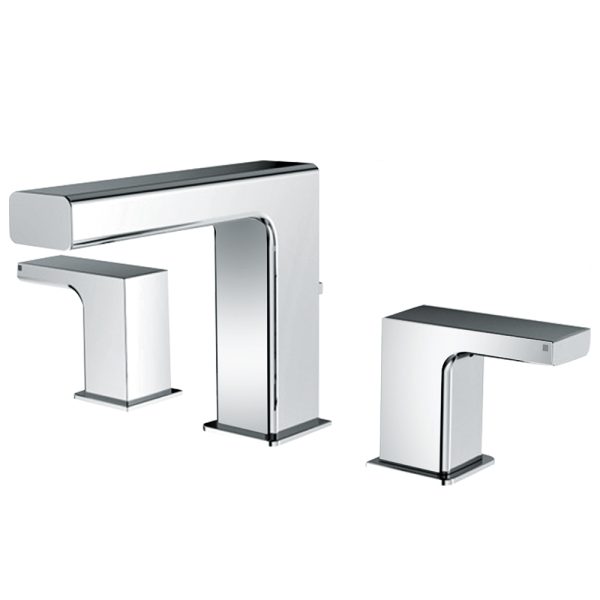 Modern 8'' Widespread Brass Wash Basin Tap Deck Mounted 3-Hole Double Handle Hot & Cold Basin Faucet Water Tap