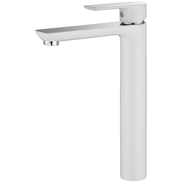 Modern Chrome and White Single Handle Thermostatic Basin Tap