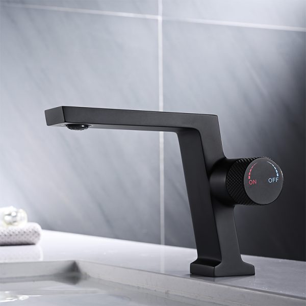 Modern Basin Mixer Faucet Black Single Lever Brass Wash Basin Faucet Deck Mounted Taps for Bathroom
