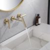 Modern Basin Mixer Faucet Wall Mounted Brushed