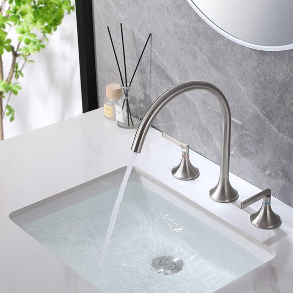China Faucet Manufacturer Modern Bathroom Basin Faucet 3 Hole 2 Handle Bathtub Mixer Tap Faucet Sinks Taps For Kitchen Bathroom – Bild 4