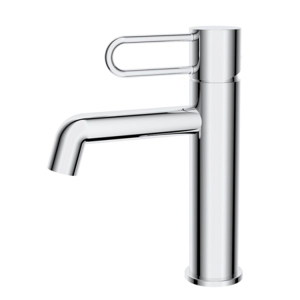 Modern Chrome Brass Deck Mounted Single-Handle Thermostatic Basin Faucet Hot Cold Water Basin Mixer Tap Ceramic for Bathroom