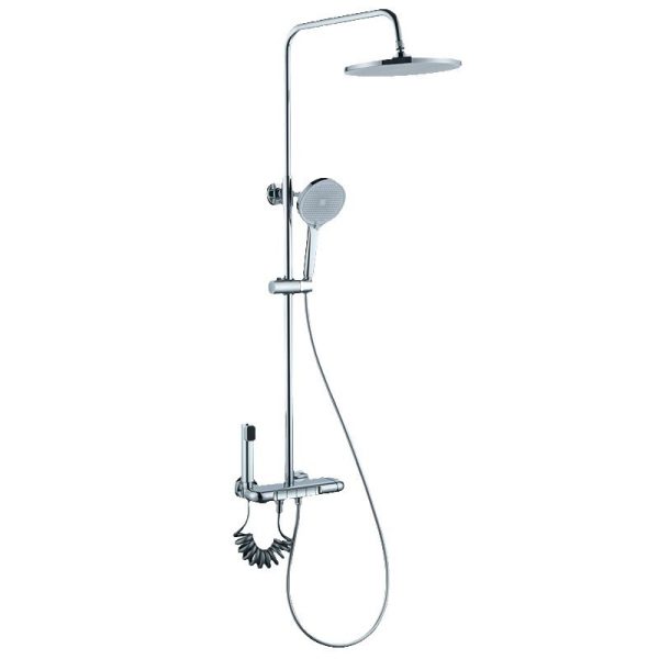 Modern Chrome Plated Multi-Model Functional Shower Faucet Set Copper 10 Inch Top Chrome Plated Shower Head for Bathroom Use